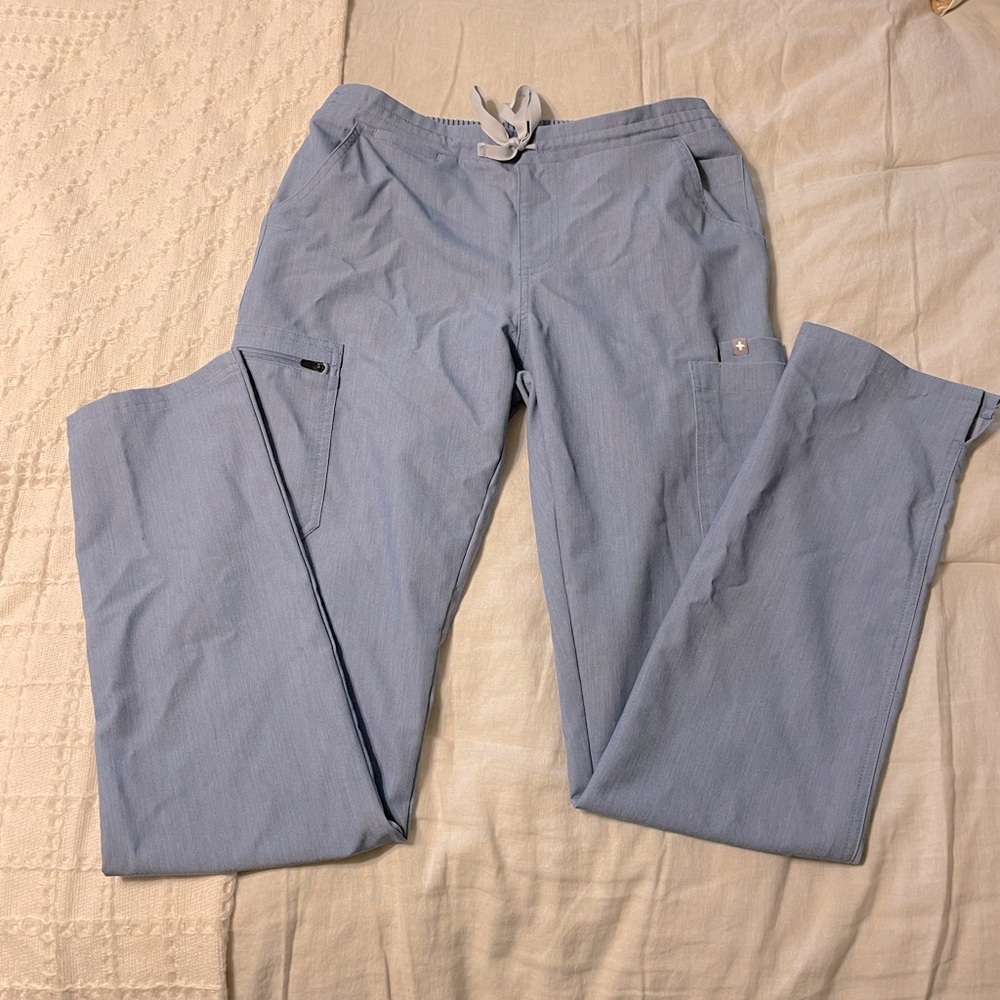 FIGS Small Tall Yola Skinny Scrub Pant Heather Indigo- Limited Edition Color-EUC
